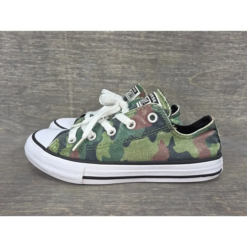 Converse Chuck Taylor All Star Green Camo Low Top Sneakers Size 1 Junior